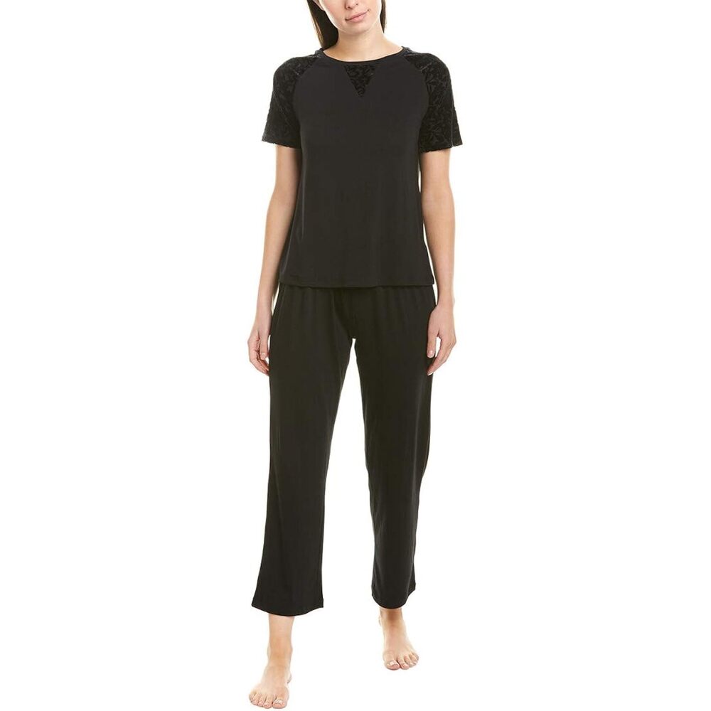 Flora Nikrooz Womens Velvet Burnout Sccop Neck Pajama Top Only 1-Piece Small